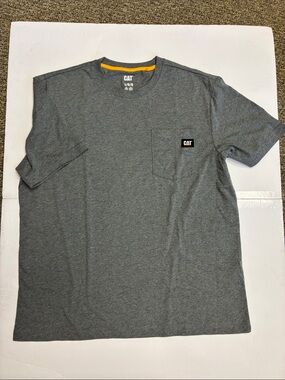 Men’s Caterpillar Gray Short-Sleeve Pocket Tee